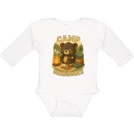 inktastic Camp Grandma's Bear Picnic Scene Long Sleeve Creeper 18 Months 0020 White 45b0c