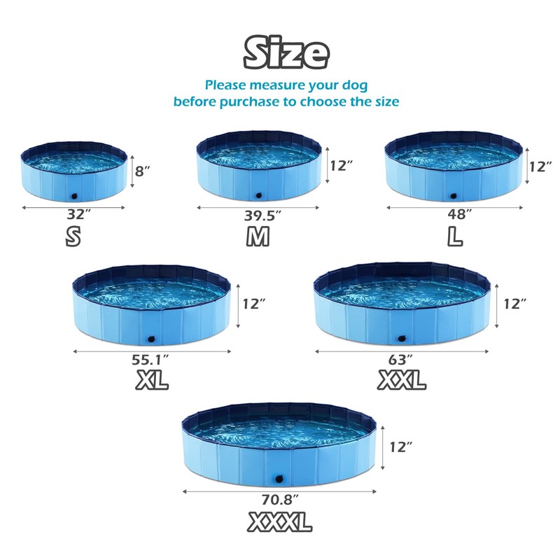 Jasonwell Foldable Dog Pet Bath Pool Collapsible Dog Pet Pool