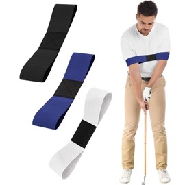 RJFUJP Golf Connection Band, Golf Grip Training Aid, Golf Grip Trainer, Golf Training Aids, 3-Piece Set, 13.78 * 2.76in, Black Blue White, For Golf Swing Practice And Warm-Up
