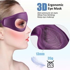 Sleeping Mask Women Men Sleeping Mask Women Comfortable 3D Sleeping Masks with Adjustable Headband and Ear Plugs, Breathable Sleeping Mask Men Comfortable Weighs Only 35 g, Eye Mask Sleep Mask for
