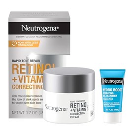 Neutrogena Crema hidratante facial Rapid Tone Repair Retinol + vitamina C, corrector de manchas oscuras, crema facial antienvejecimiento para un tono 