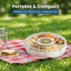 1-Pack Divided Serving Tray with Lid and Handle, 6-Compartment Snackle