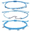 AIMALL 3 PCS Bohemian Style Wax Woven Wave Bracelet and