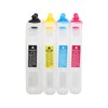 4Pcs Ink Cartridge Set Lengthen Refill Inkjet Printer Replacement Magenta