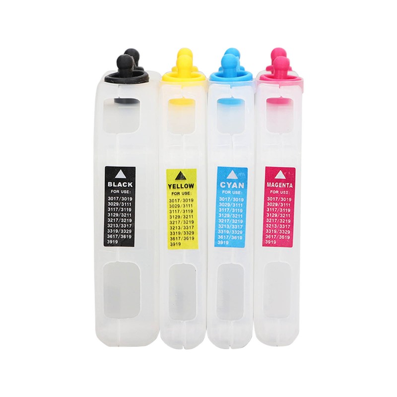4Pcs Ink Cartridge Set Lengthen Refill Inkjet Printer Replacement Magenta