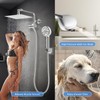 All Metal Shower Head, 8" High Pressure Rainfall/Handheld Shower Combo