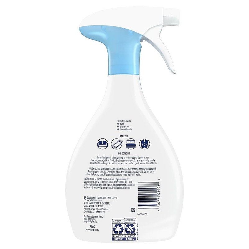 Febreze FABRIC Refresher, Zero Perfume, 23.6 oz Spray Bottle