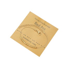 Morse Code Bracelets for Women Friendship Inspirational Graduation Gold Matching Long Distance Touch Inspirational Unique Birthday Valentine'S Day Gift Jewelry, 14 inches, Zinc, alloy