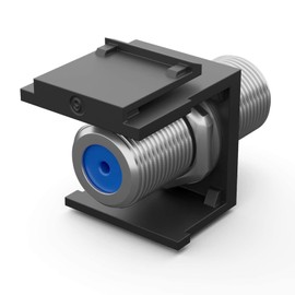 HB-DIGITAL Keystone Module with F-Connector Socket Nickel-Plated Multimedia Keystone for Patch Panel Network Socket Keystone Holder Adapter Coupling Plug & Play Black