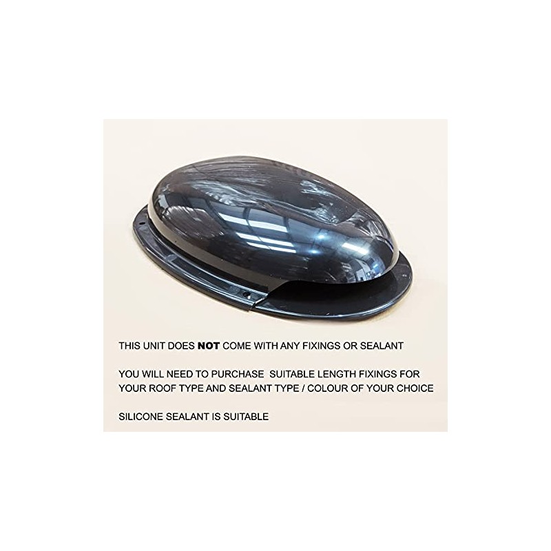 LOW PROFILE BLACK ROOF AIR DUCT VENT VENTILATOR HORSEBOX CARAVAN