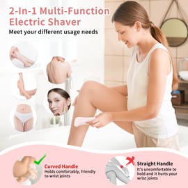 Dusk Razor for Women, Glide Pro 3.0 Razor, 2 in 1 Wet & Dry Waterproof Womens Electric Dusk Shaver, Silk Glide Pro Shaver with Removable Head for Leg, Arm, Underarm, Bikini Area (Pink)