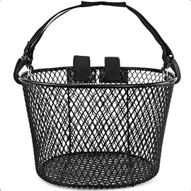 Adult Bike Basket Front, Bicycle Basket for Women, Waterproof Metal Wire Bicycle Basket with Carrying Handle, Suitable for Most Adult Bicycles, Practical Bike Accessories