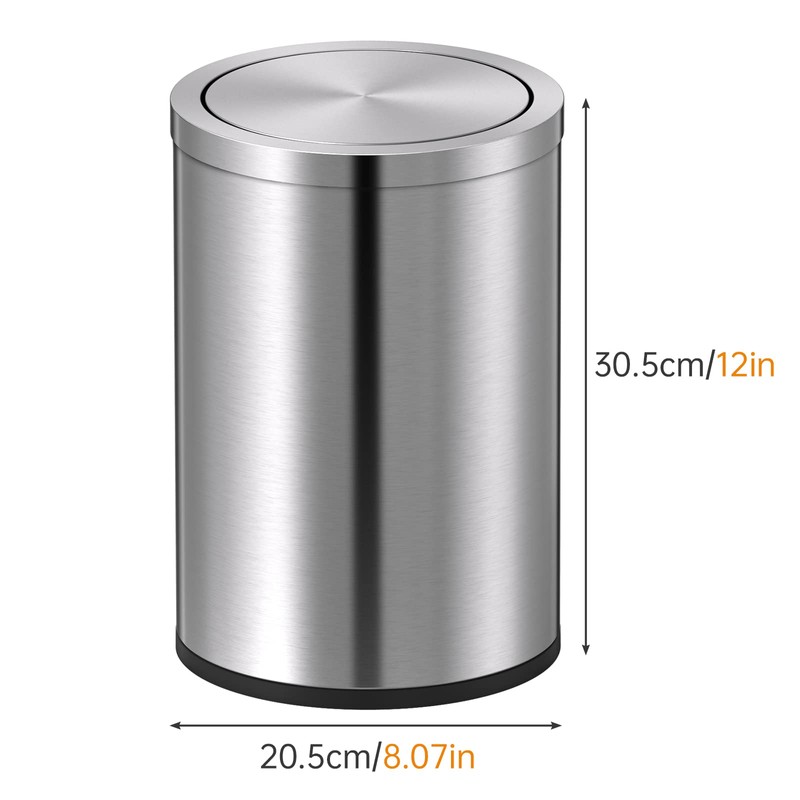 Mbillion Small Trash Can with Swing Lid 2.4 Gallons/9 Liter,