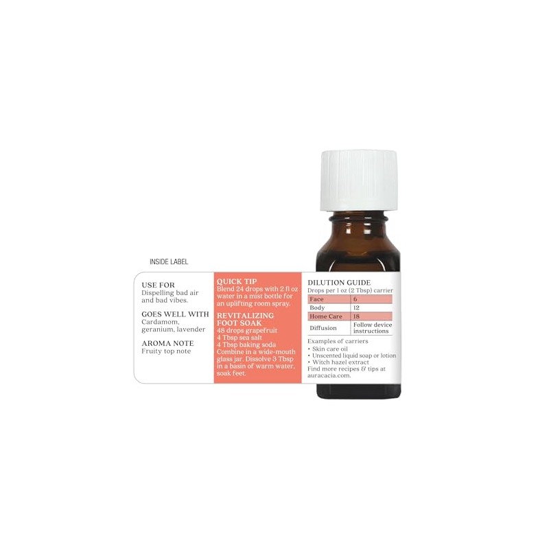 Aura Cacia Grapefruit Essential Oil 0.5 fl. oz.