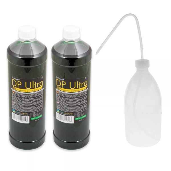 Aquacomputer Double Protect Ultra Coolant (2000ml) and Filling Bottle, Green