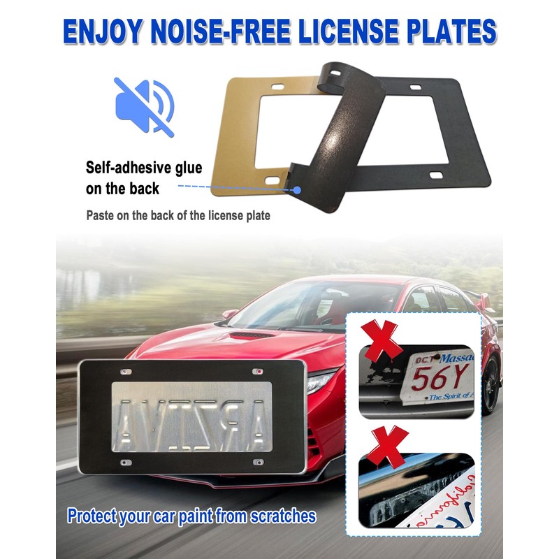 FBJTDQ Carbon Fiber License Plate Frame- Stainless Steel Car Tag