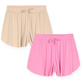 Sweet Butterfly Girls Flyaway Shorts for Sports Play and Casual Wear 2 Pack Soft Summer Shorts for Kids