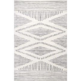 nuLOOM Briggs Tribal Striped Area Rug, 8'10' x 12', Light Grey