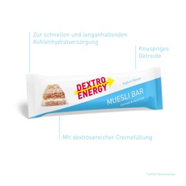 Dextro Energy DEXTRO ENERGY MSLIRIEGEL JOGHURT - 25x35g (25er Pack) - Leckerer Getreideriegel als Alternative zum Schokoriegel, zur schnellen und langanhaltenden Kohlenhydratversorgung