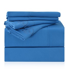 LONAVA Twin XL Size Sheet Set - 4 Piece Hotel Luxury Wrinkle-Free Microfiber Sheet, Oeko-TEX Certified, Breathable & Elastic, 16" Deep Pockets, Royal Blue