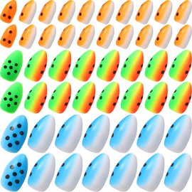 Skylety 60 Pieces Foam Floats Bullet Fishing Foam Snell Floats Fishing Rig Floats Spinner Rig Floats Oval Foam Floats Pompano Rigs Floats Fly Fishing Strike Indicators for Trout Catfish Walleye