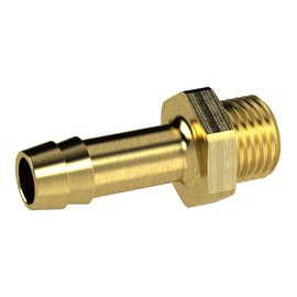 RIEGLER MS2391406 Screw-in Hose Nozzle with Male Thread Cylindrical for Hose LW 6 mm Brass CW614N, SW 17, G 1/4 Inch