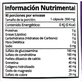 Capsulas De Colageno Hidrolizado Glucosamina Calcio 90cap Sabor Sin Sabor