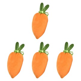 SM SunniMix 4 Pieces Easter Carrot Candy Gift Bags Treat Bags Wrapping Decor Decorative Pouch Carrot Shaped Ornament for Wedding New Year, with Bunny Ears