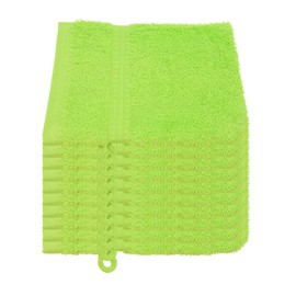 Julie Julsen® Organic Wash Mitt Set, 10 Wash Mitts Available in 32 Colours, Soft and Absorbent, Apple Green, 15 x 21 cm