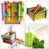 Allazone Sawtooth Wooden Craft Sticks, Wooden Ice Sticks for Art,
