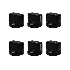 FLEOR 6pcs Black Plastic Guitar Amp Knobs Flat Flush Head Style Guitar Effect Pedal Knobs