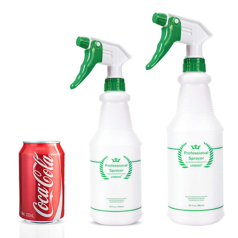 Plastic Spray Bottle 2 Pack, 32 Oz, All-Purpose Heavy Duty