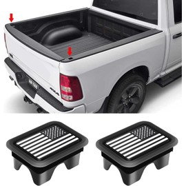 CONGCONG Fit Ram 1500 Stake Pocket Covers, American Flag Rear Truck Bed Rail Stake Pocket Cover Compatible with Dodge Ram 1500、2019-2024(White)