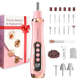 XunmotorYao Nail Cutter Portable 2600 mAh Nail Cutter for Gel Nails Wireless Nail File 6-Speed Nail Drill 15 Speed Adjustable Pink