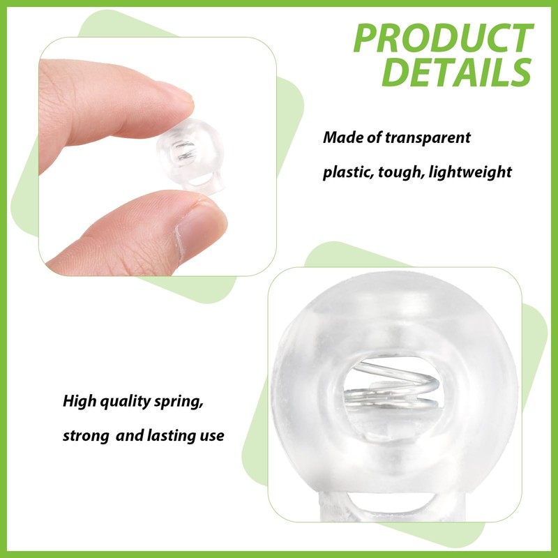 6 Pcs Plastic Cord Lock Stopper End Spring Stop Toggle