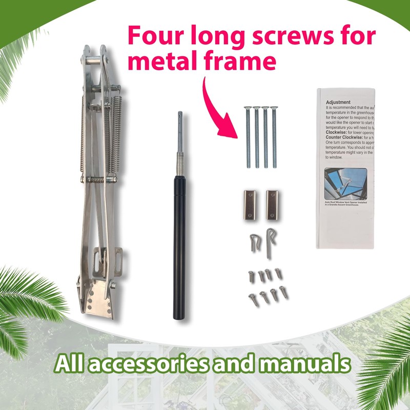 yisanxunshi Greenhouse Automatic Vent Opener (Silver Double Spring1PCS)