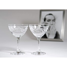 Cole Porter"Ritz Bar" Coupe-Style Champagne Cocktail Glass 2-Piece Set (Gift Box Collection)