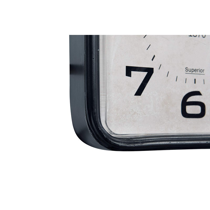 Creative Co-Op Metal Rectangle Hanging Clock with Handle Decoration on