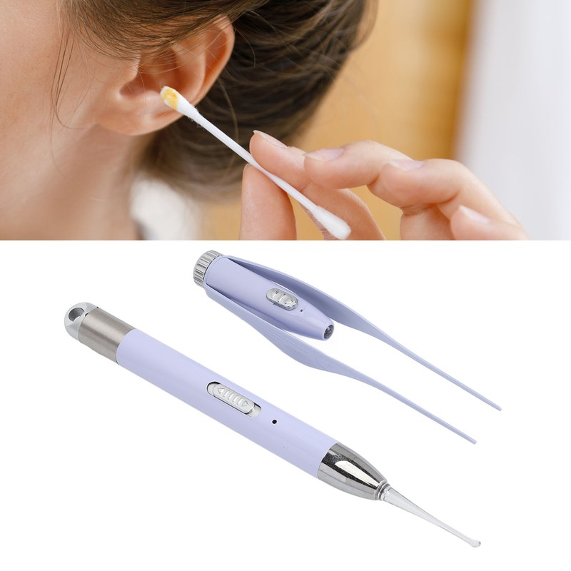 Ear Wax Spoon Tweezer USB Rechargeable Ear Cleaner Earpick with