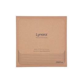 Lynora Unbleached Parchment Paper Sheets, 200 PCS Non-Stick Baking Paper for 13" & 12" Square Baking Trays, Pre-Cut Round Edge Liners for Ninja Air Fryer Oven, Up to 450°F