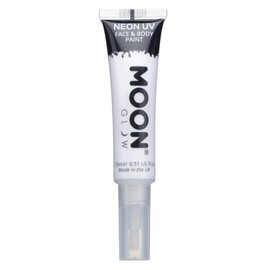 Neon UV Face & Body Paint with Brush Applicator by Moon Glow - 15ml - White