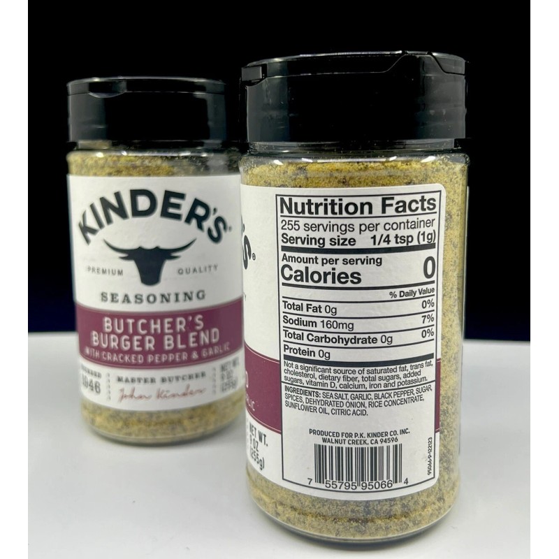 Kinder's Butcher's Burger Blend With Cracked Pepper & Garlic 9oz