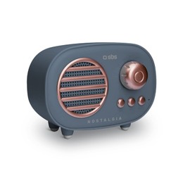 SBS Wireless Speaker 3W Sanremo - Portable V 4.2 Bluetooth Retro Speaker, 3 Watt, 300 mAh, Slot for Micro SD Card, Socket Input 3.5 mm, Input for USB, Runtime: 2/3 Hours