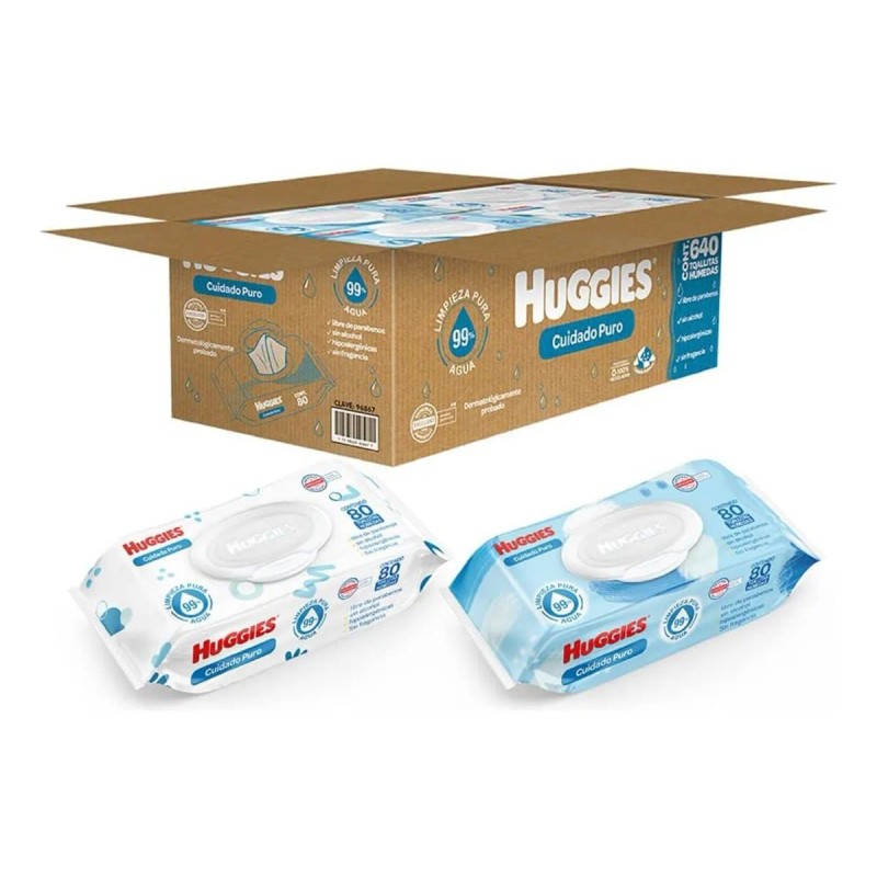 Huggies Cuidado Puro Toallas Húmedas Para Bebé