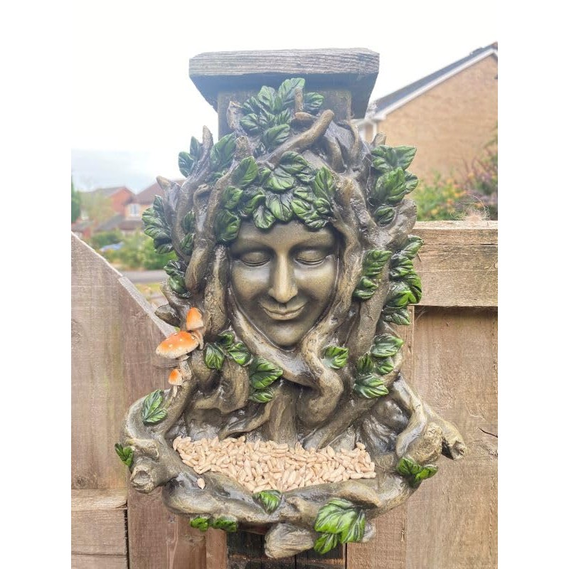 Tree Ent Green Woman Lady Juniper Wall Plaque and Bird