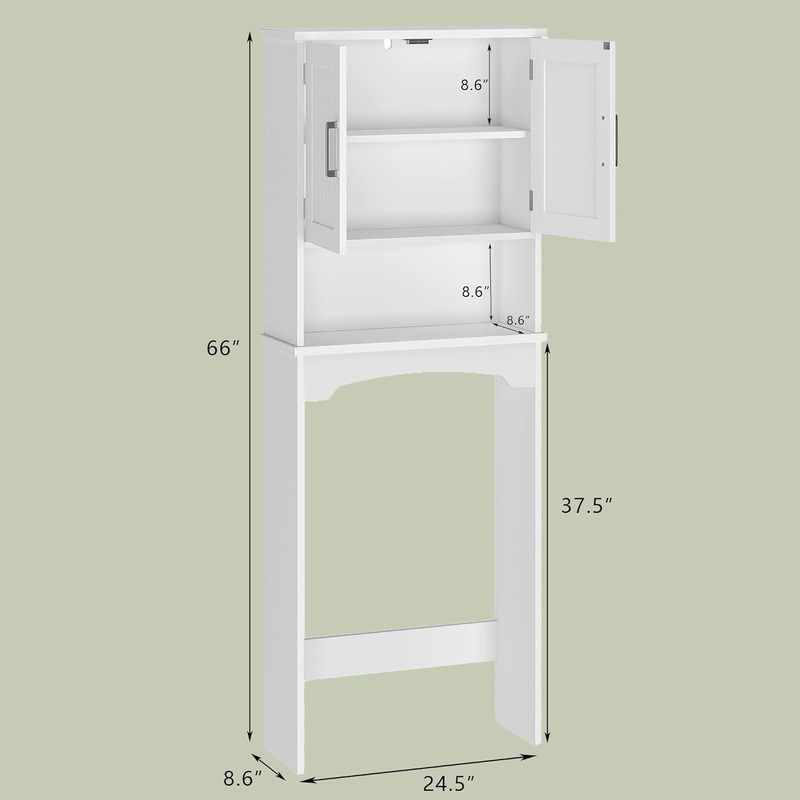 Space-Saving Bathroom Shelf Organizer Freestanding with Doors for Restroom