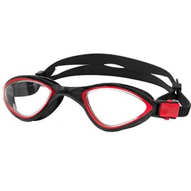 Aqua Speed Swimming Goggles Durable for Adults | UV Swimming Goggles Anti-Fog for Adults | Swimming Goggles | Black - Red | Clear Lens | Flex