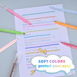 IGreis Dual Tip Aesthetic Highlighters 16 Colors and 2 Pcs 3 in 1 Multicolor Gel Pens 6 Colors Ink, Chisel & Fine Tips, No Bleed, Cute Bible Highlighters Assorted Colors for Journaling Textbook