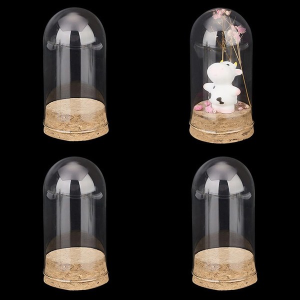 PandaHall Cloche Glass Dome with Cork Base Decoration Bottles Bell Glass Bell for Collectibles Flowers Office Home Table Decoration 8 x 14.3 cm