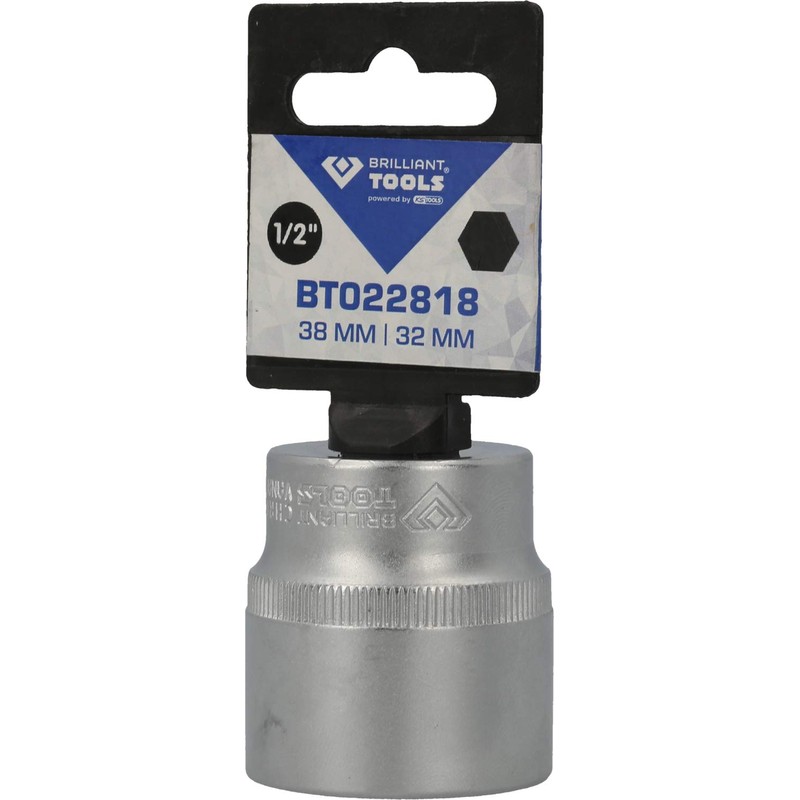 BRILLIANT TOOLS BT022818 1/2 Inch Hexagonal Socket, 32 mm [Powered